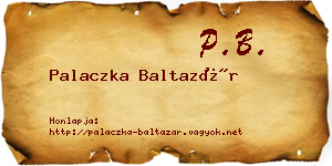 Palaczka Baltazár névjegykártya